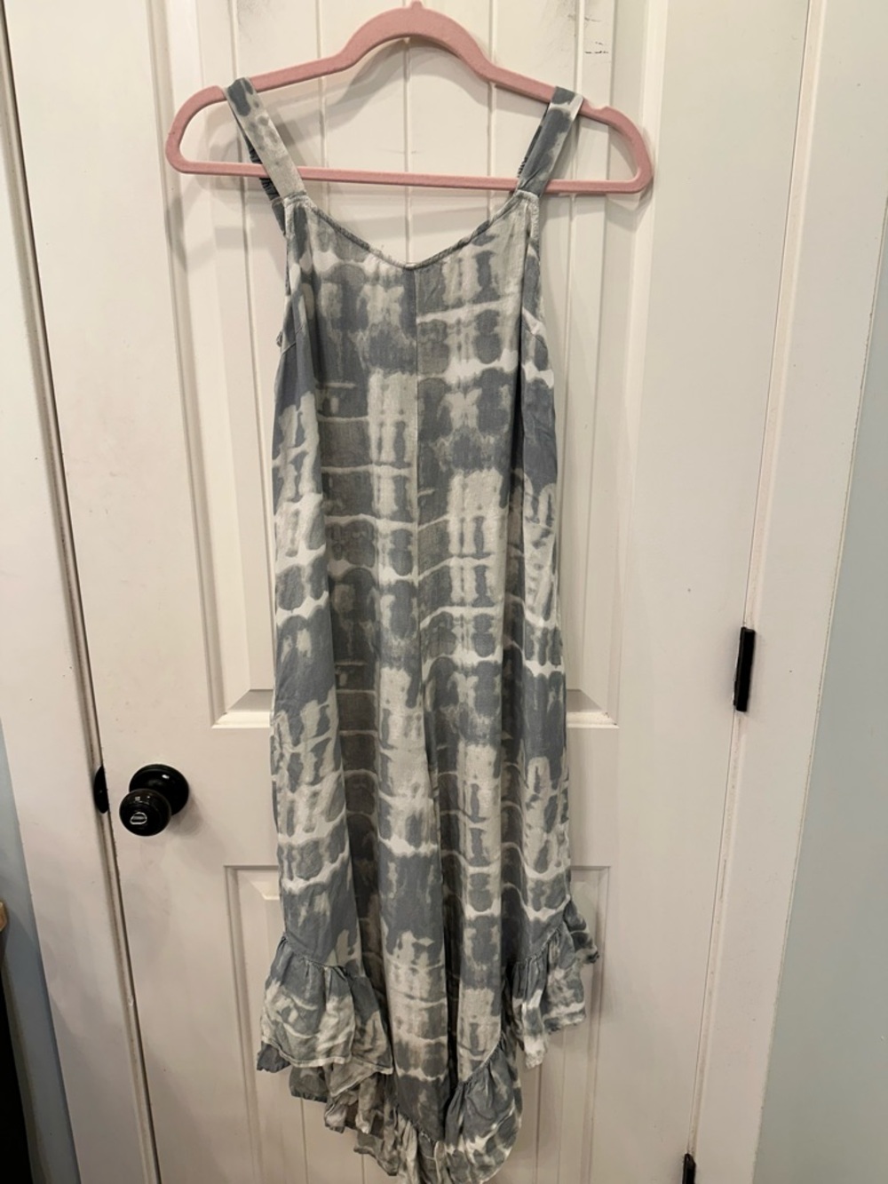 Japna Tie Dye Ruffle Hem Sleeveless Wide Leg Jumpsuit XS Boho Coastal